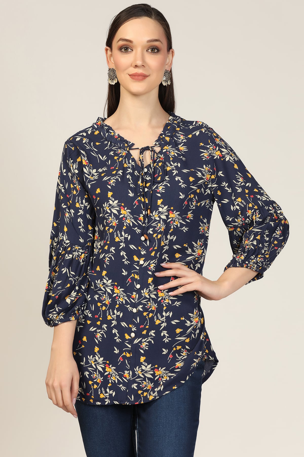 Printed Blue Top For Women