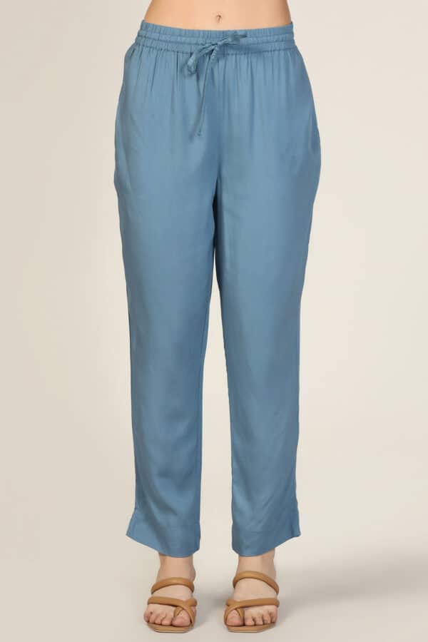 Palazzo Blue Trousers Women