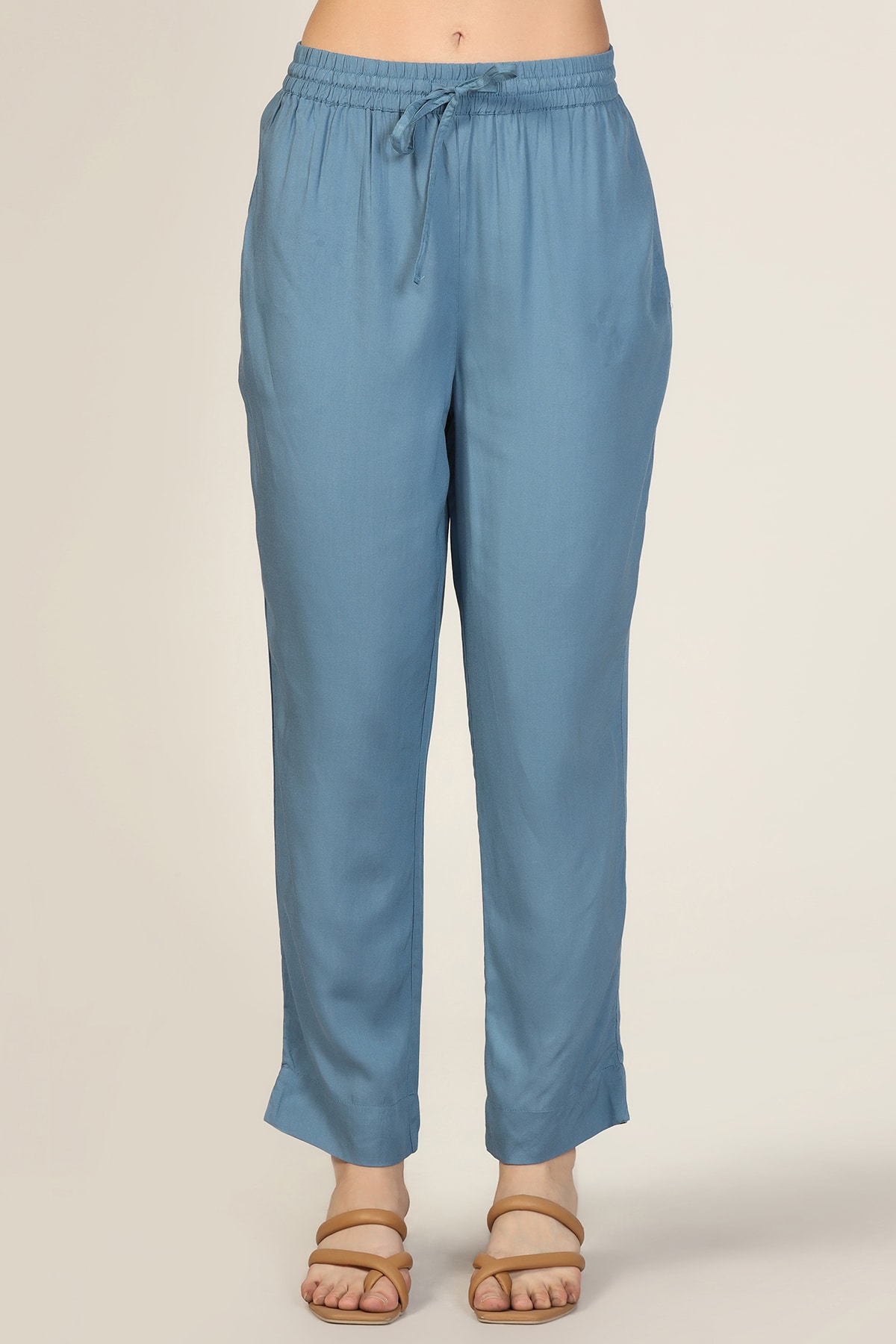 Palazzo Blue Trousers Women