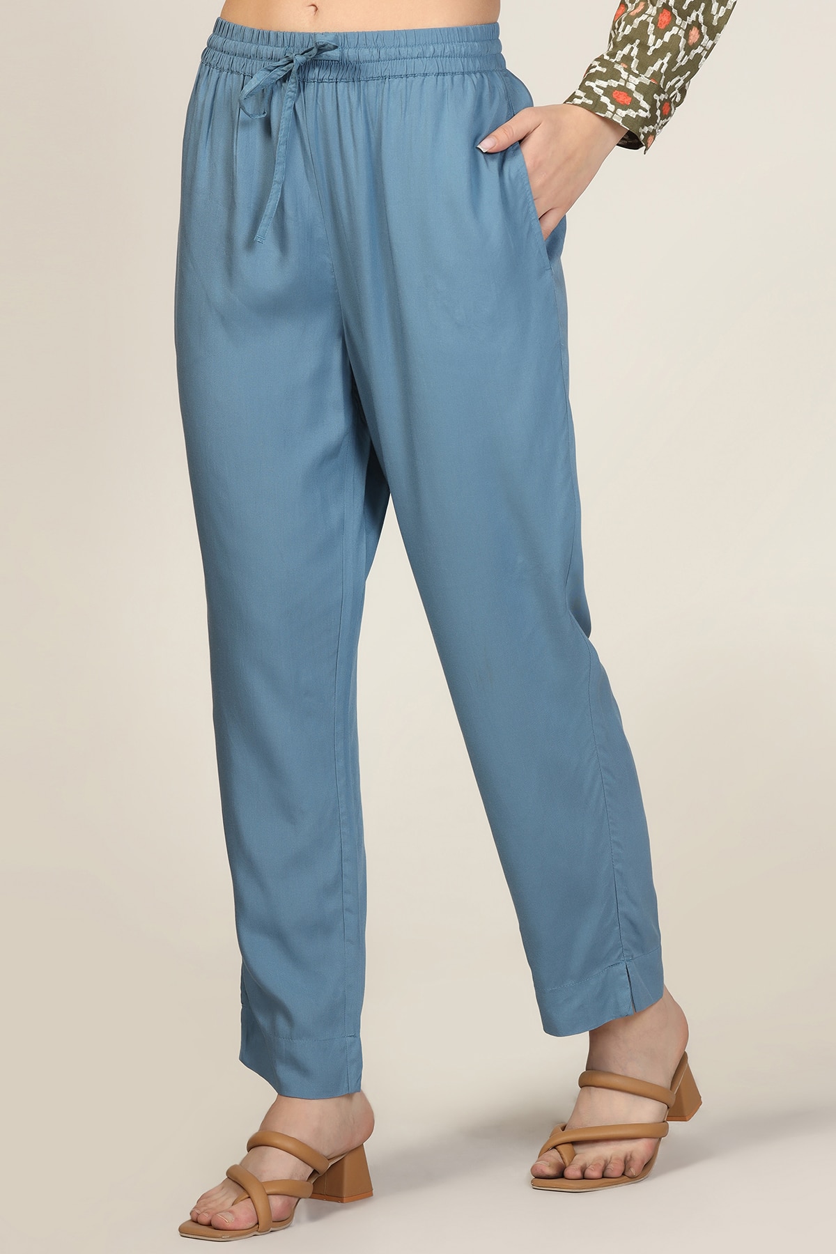 Blue Modal Palazzo Trousers