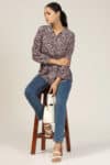 Printed Purple Shirt For Ladies