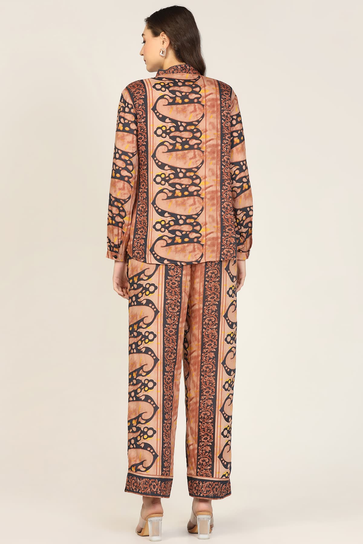 Orange Co Ord Printed Top For Women