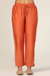Embellished Orange Palazzo Pants For Women