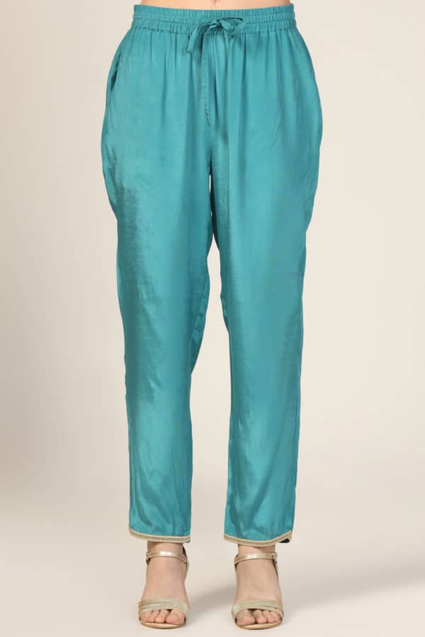 Solid Blue Palazzo For Women