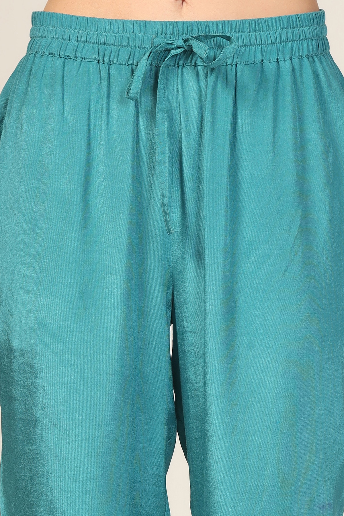 Solid Blue Palazzo For Women