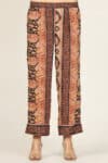 Orange Co Ord Printed Pants Women
