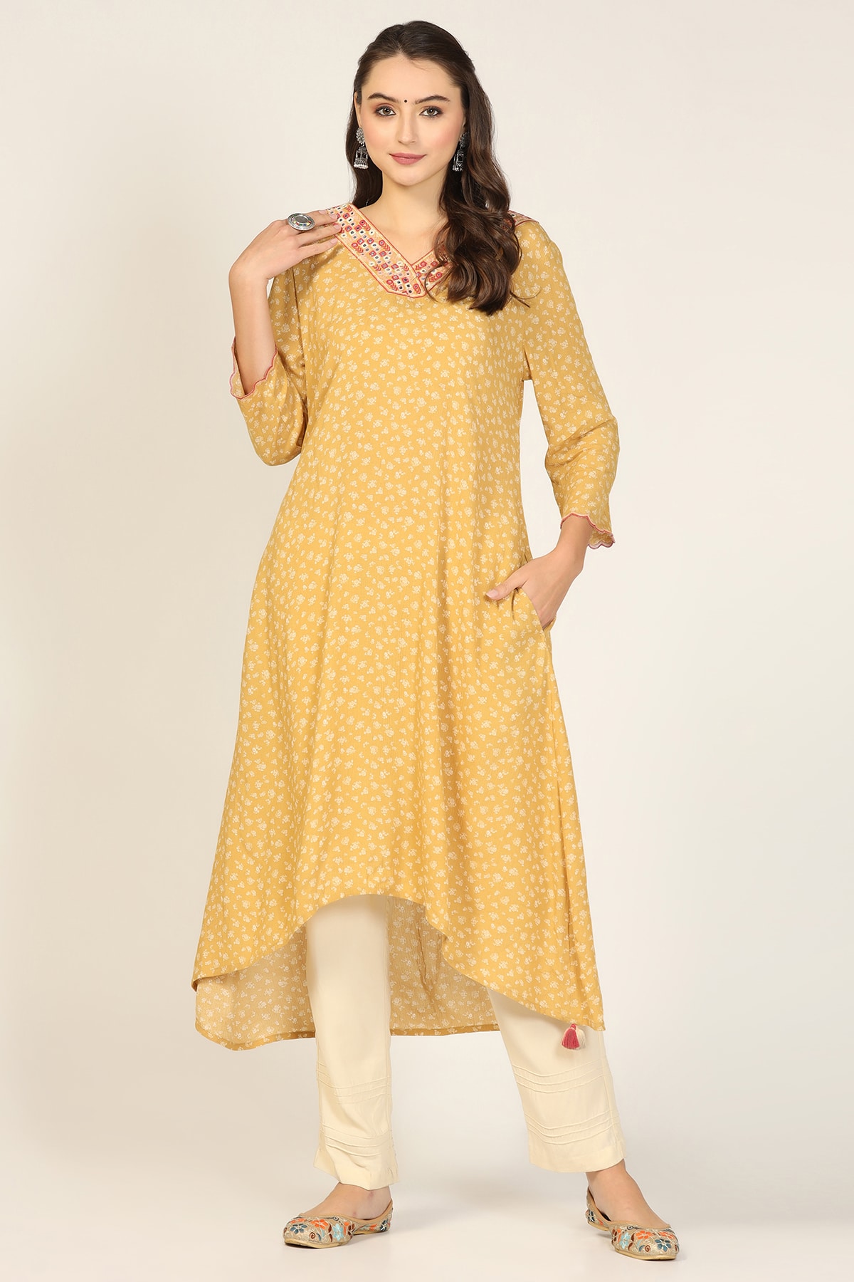 Mustard Yellow Kurti For Women