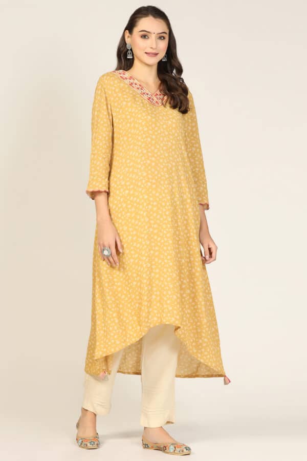 Mustard Yellow Kurti For Women