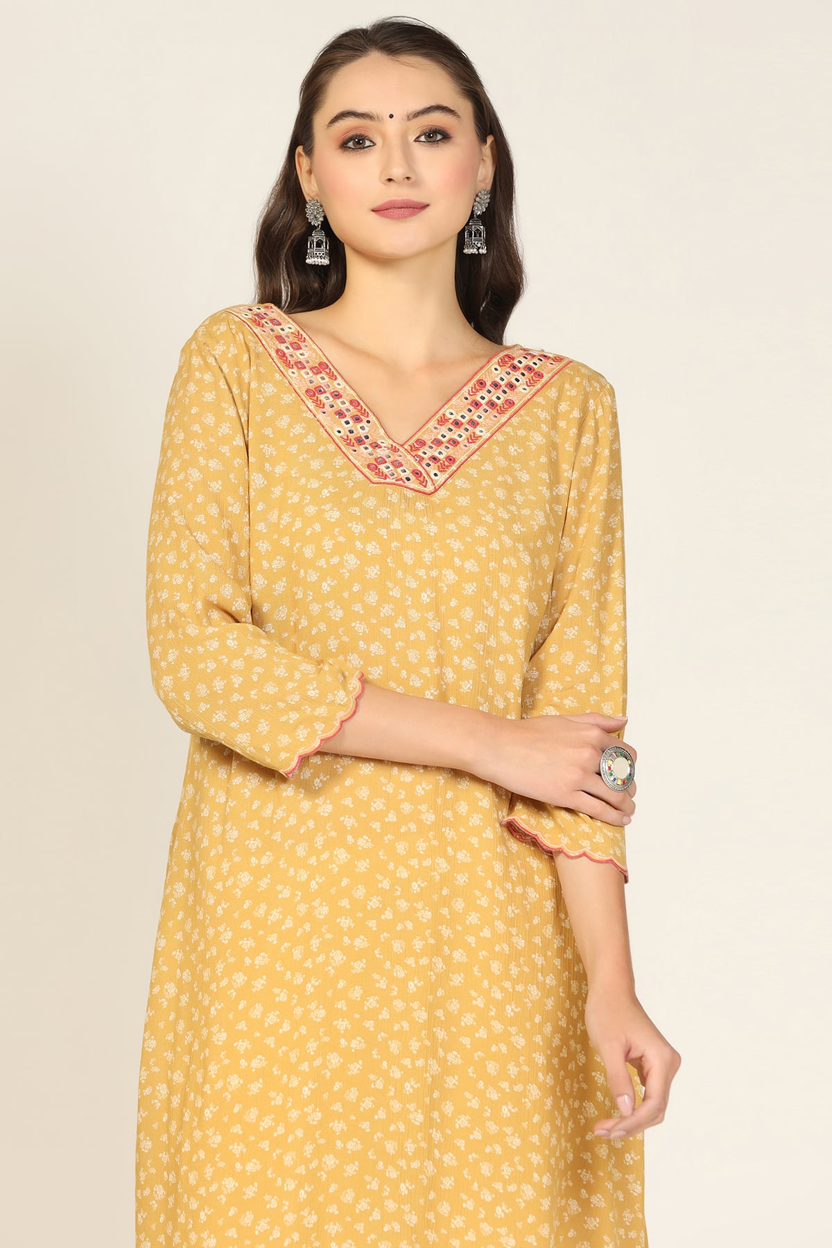Mustard Yellow Kurti For Women