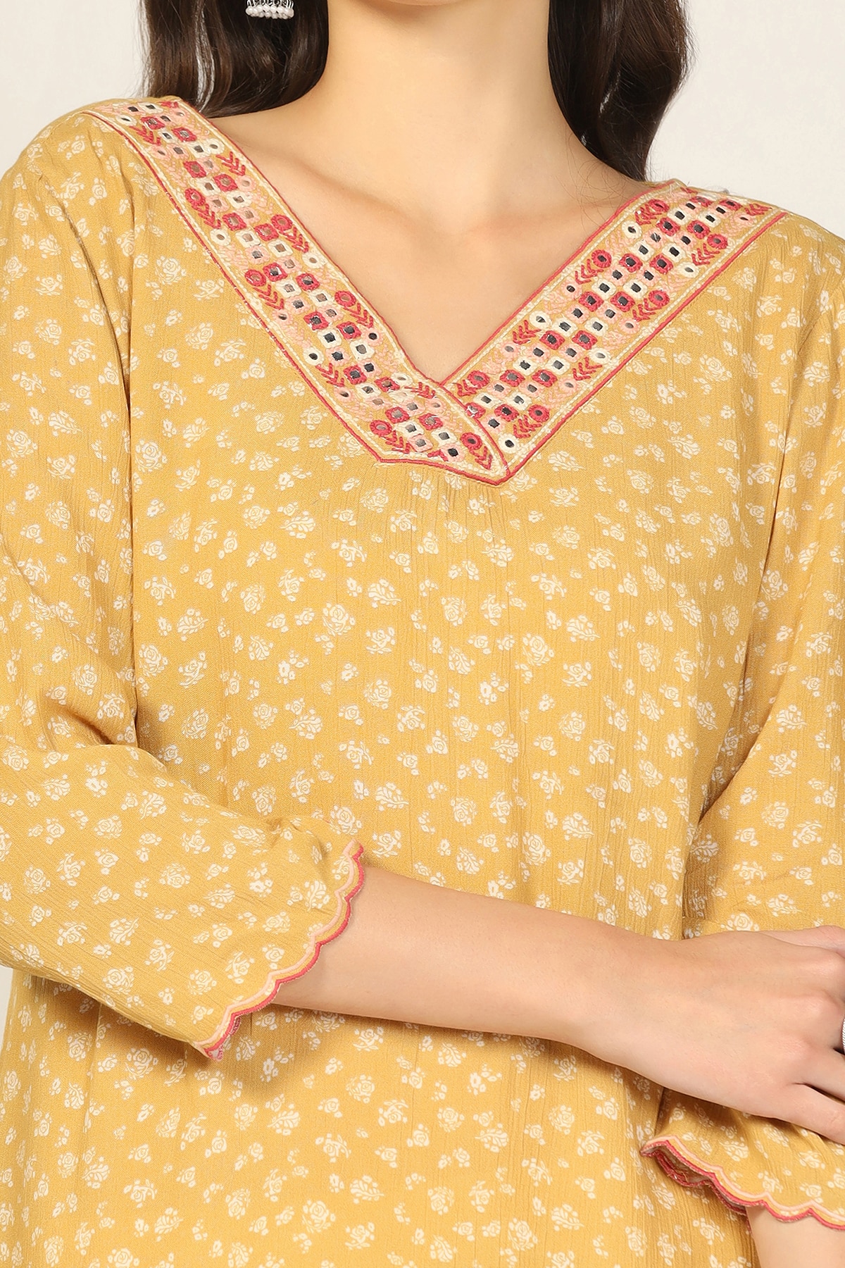 Mustard Yellow Kurti For Women