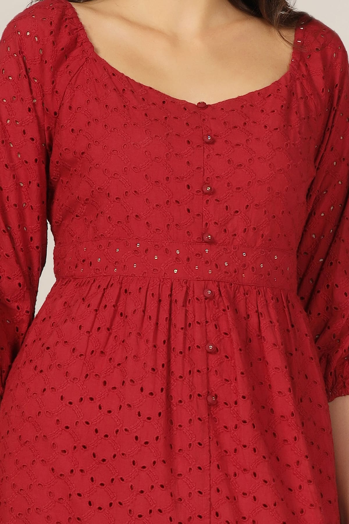 Solid Maroon Dress For Women