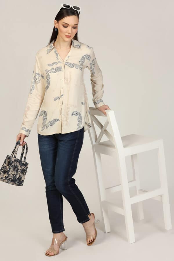 Printed Beige Shirt Women