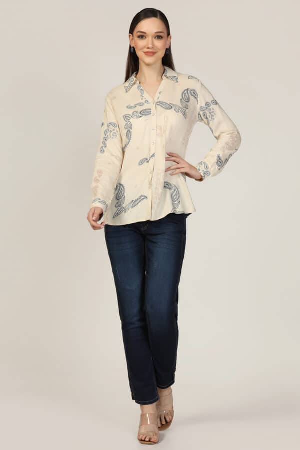 Printed Beige Shirt Women