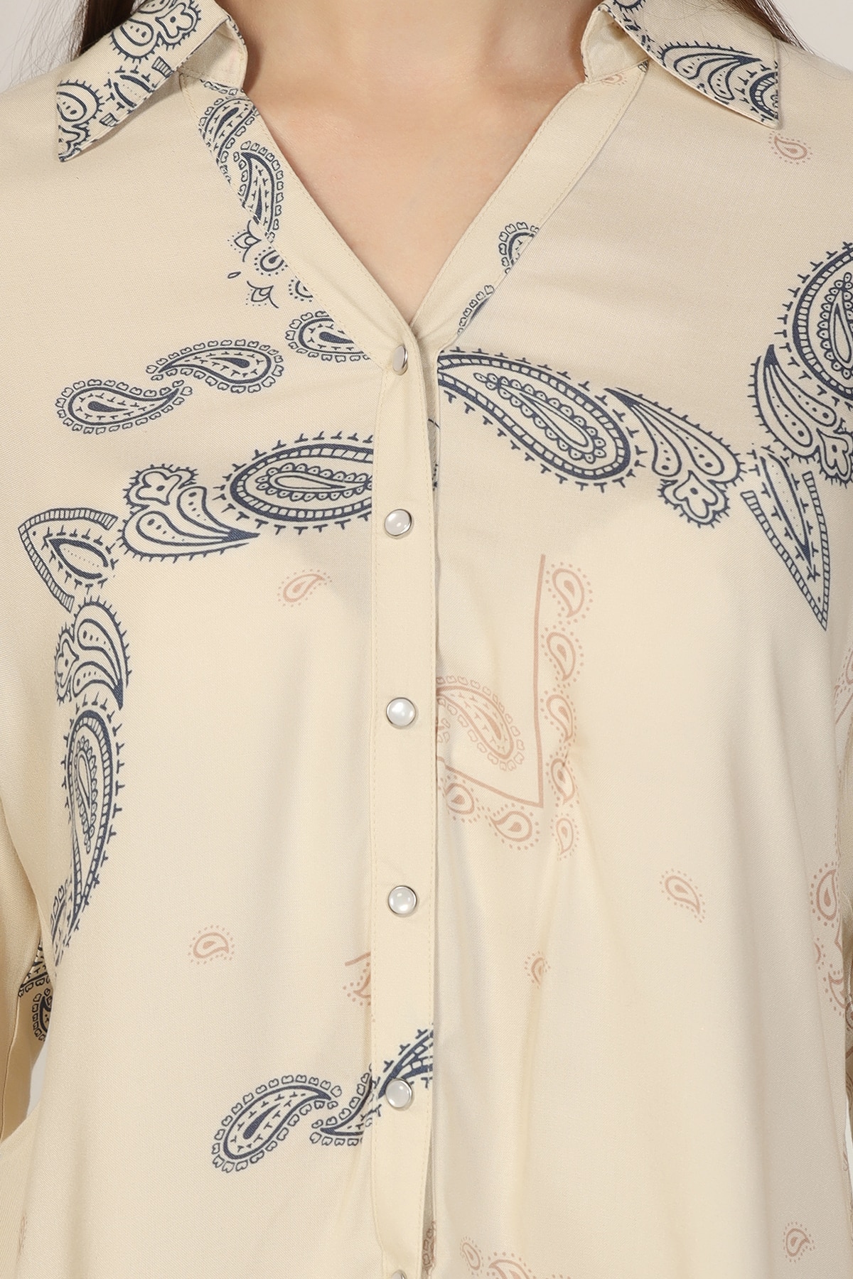 Printed Beige Shirt Women