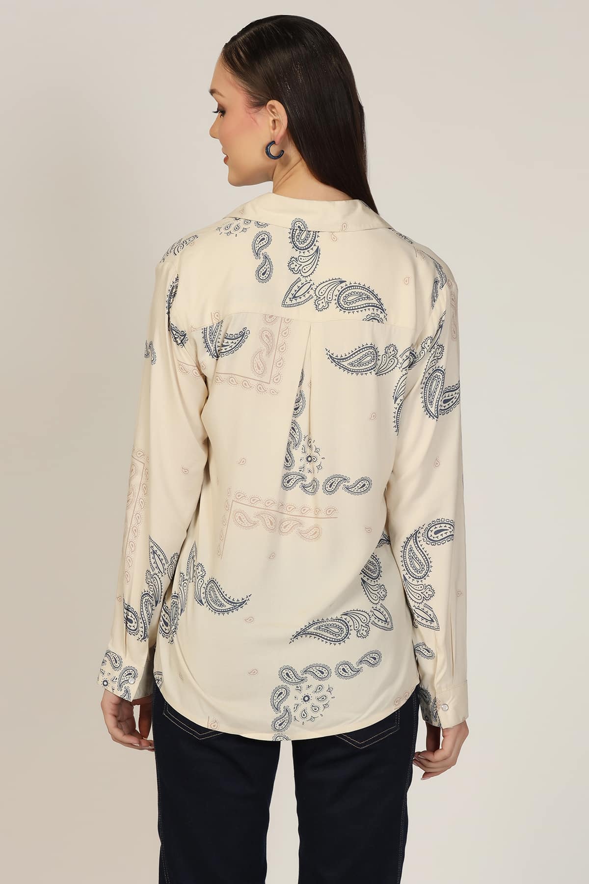 Printed Beige Shirt Women