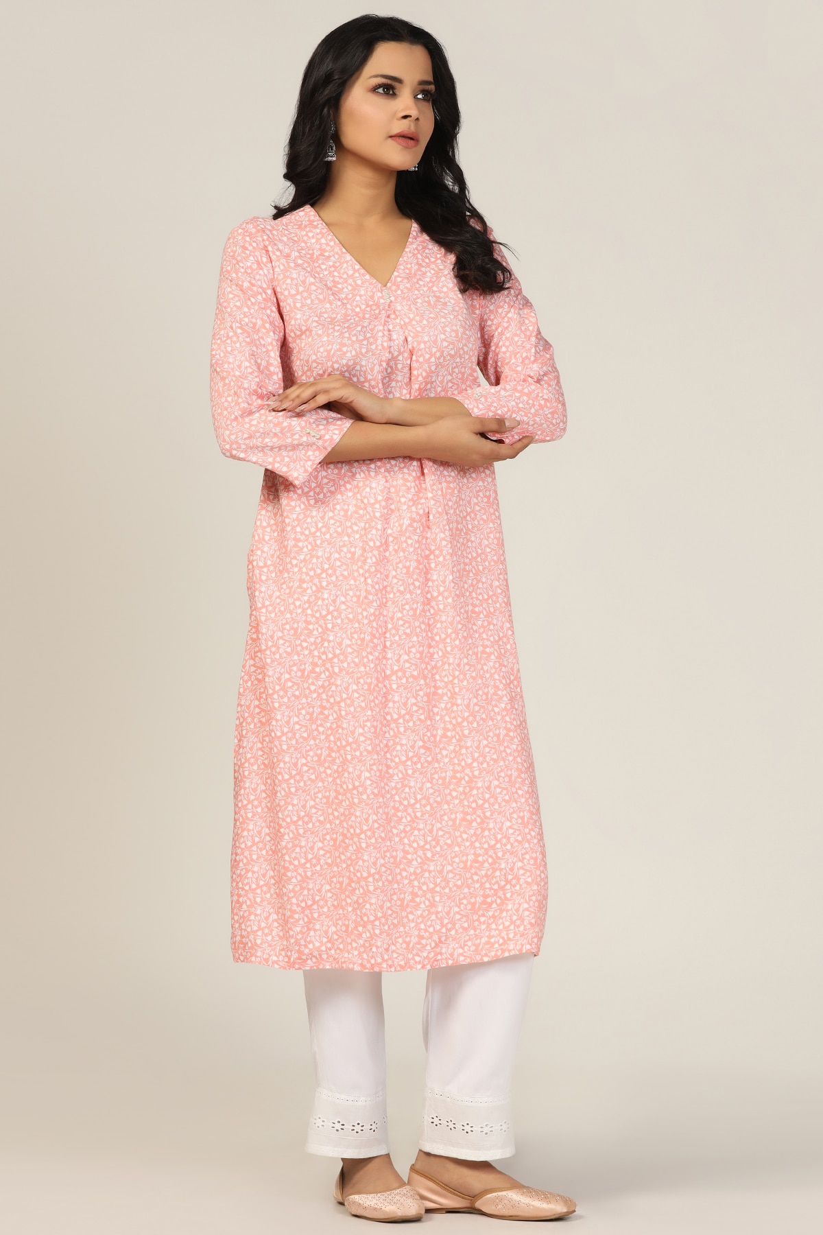 Peach Kurta For Women