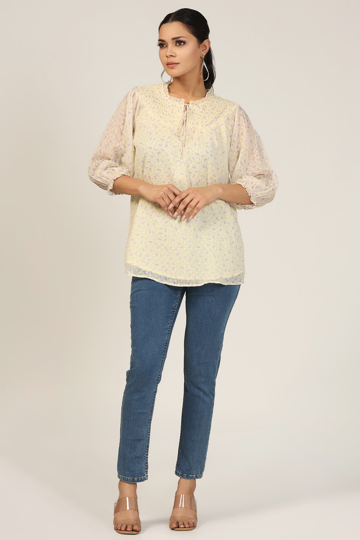 Printed Yellow Top For Women