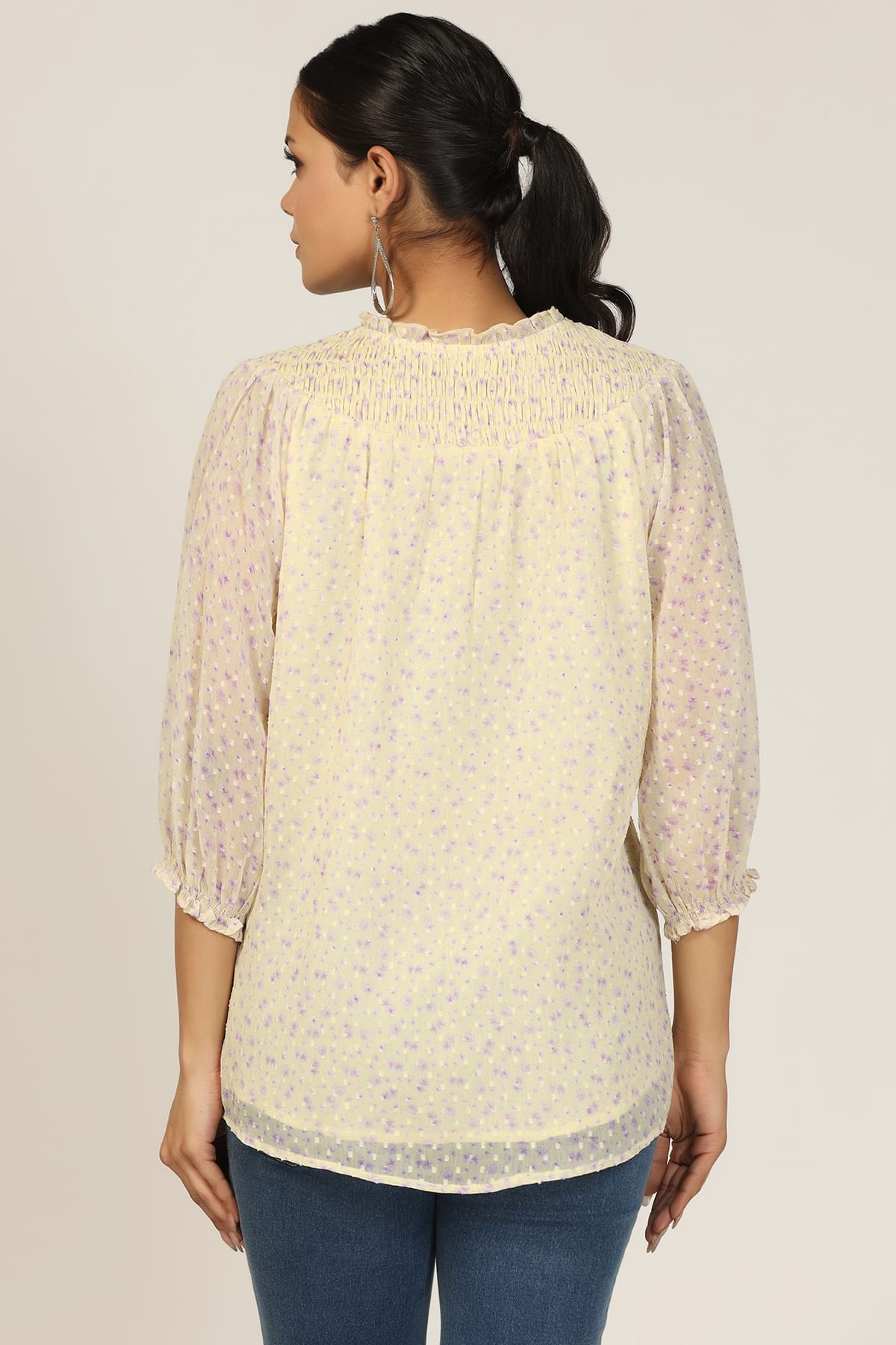 Printed Yellow Top For Women