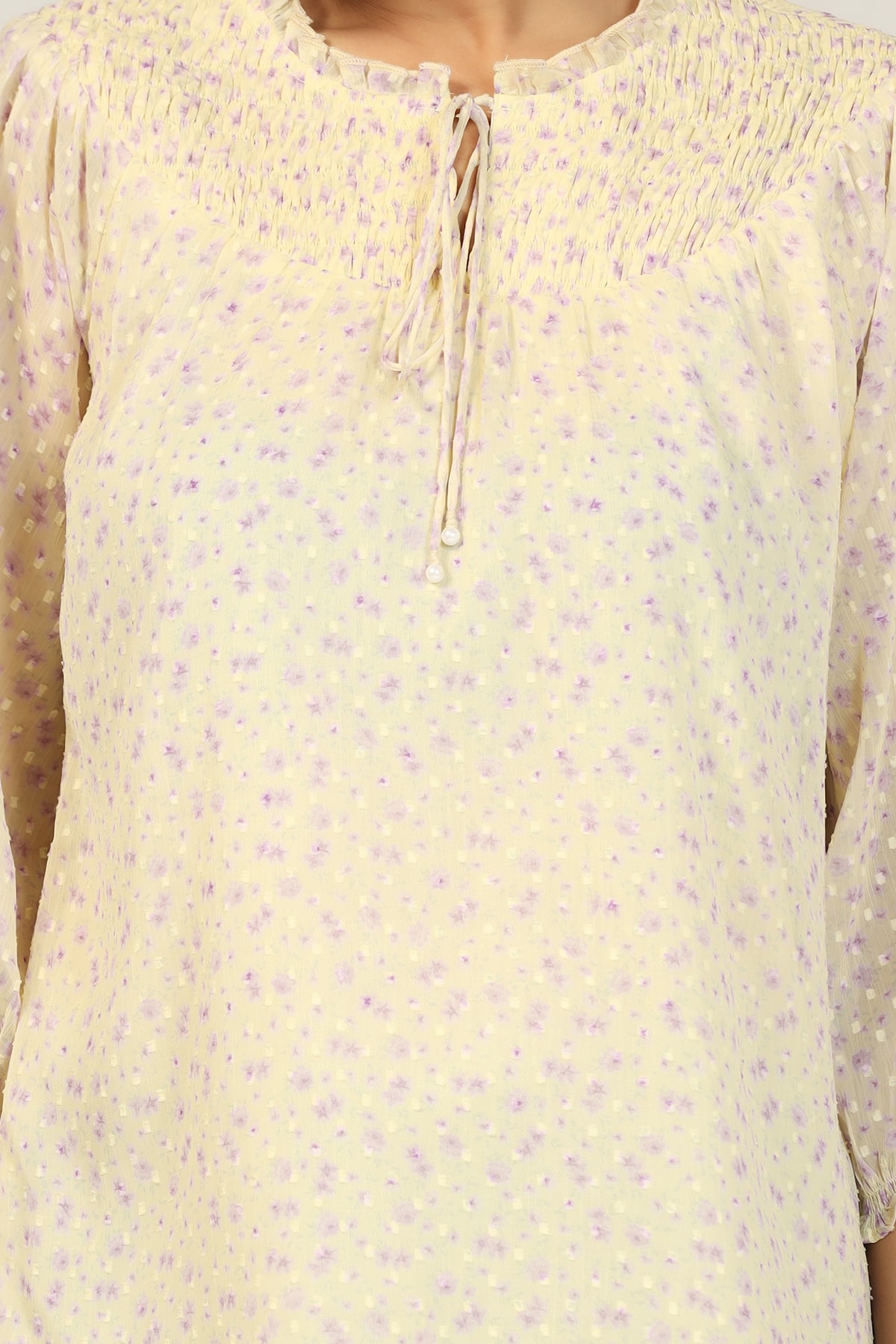 Printed Yellow Top For Women