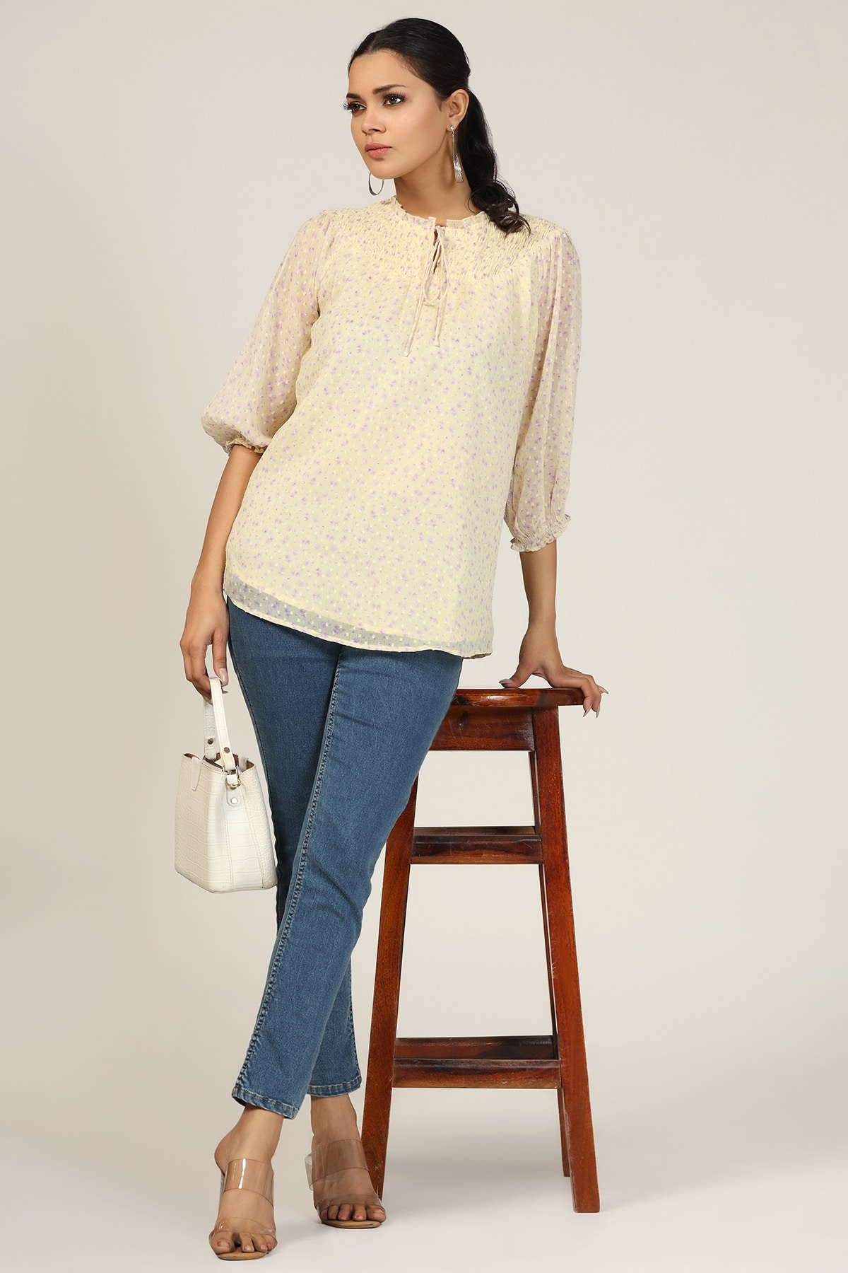 Printed Yellow Top For Women