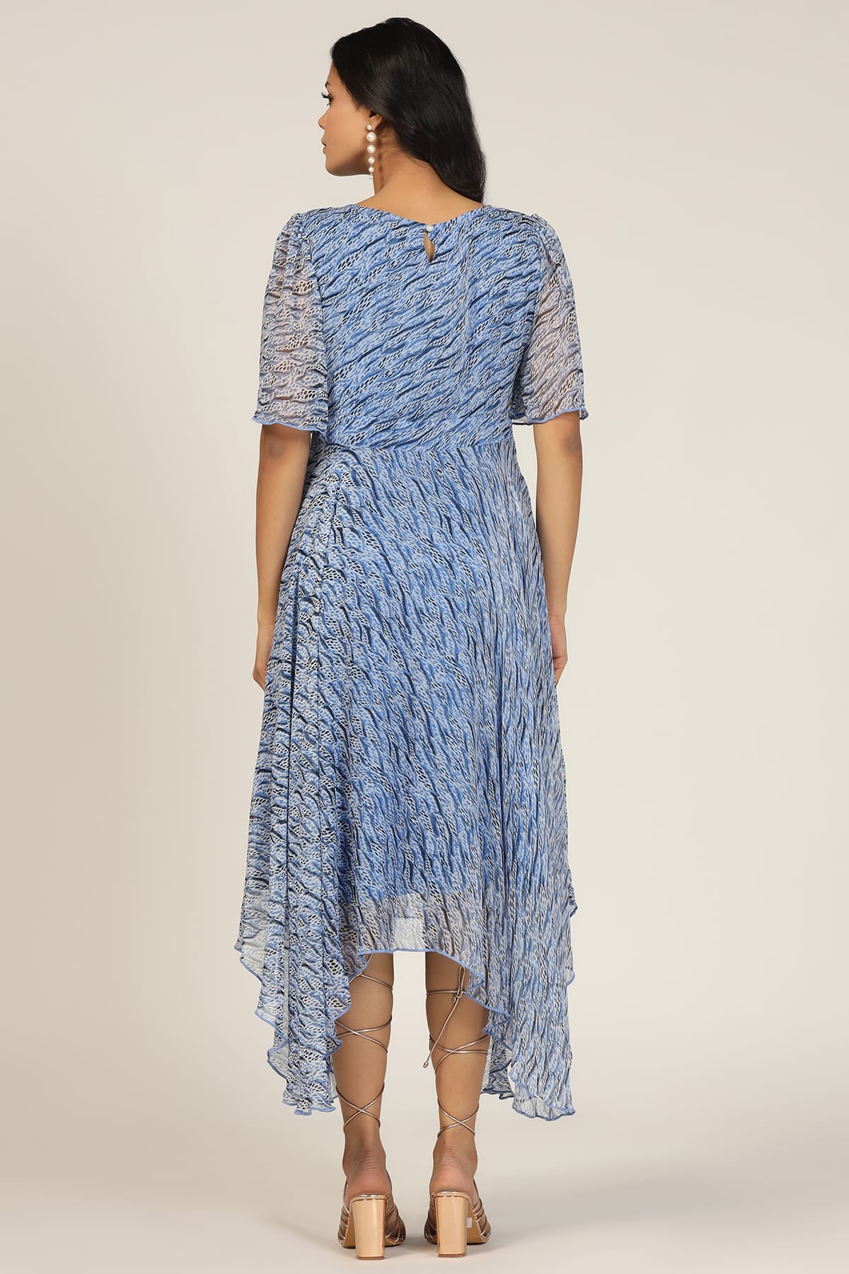 Printed Blue Dress Women