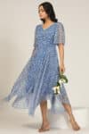 Printed Blue Dress Women