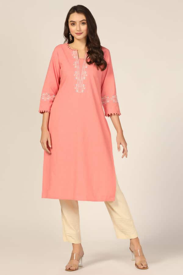 Peach Colour Kurti For Women