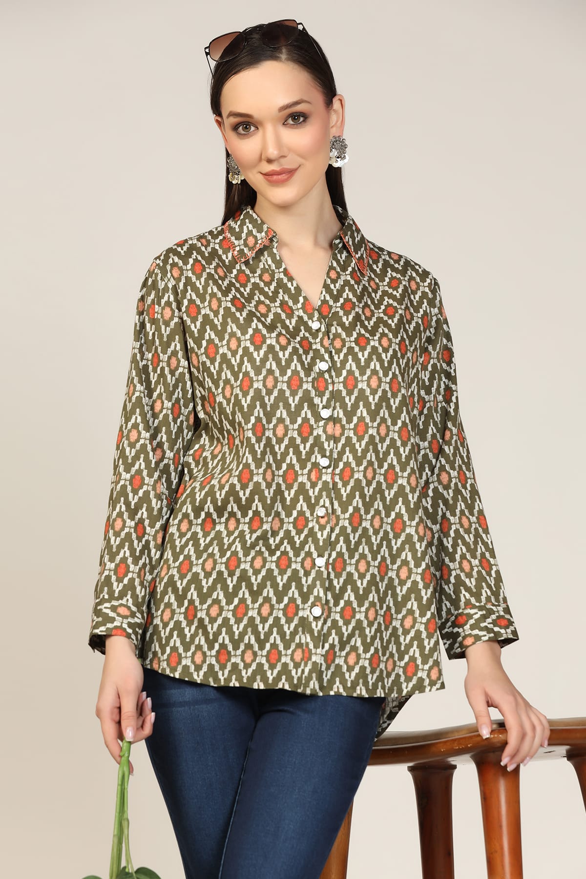 Olive Green Shirt Women