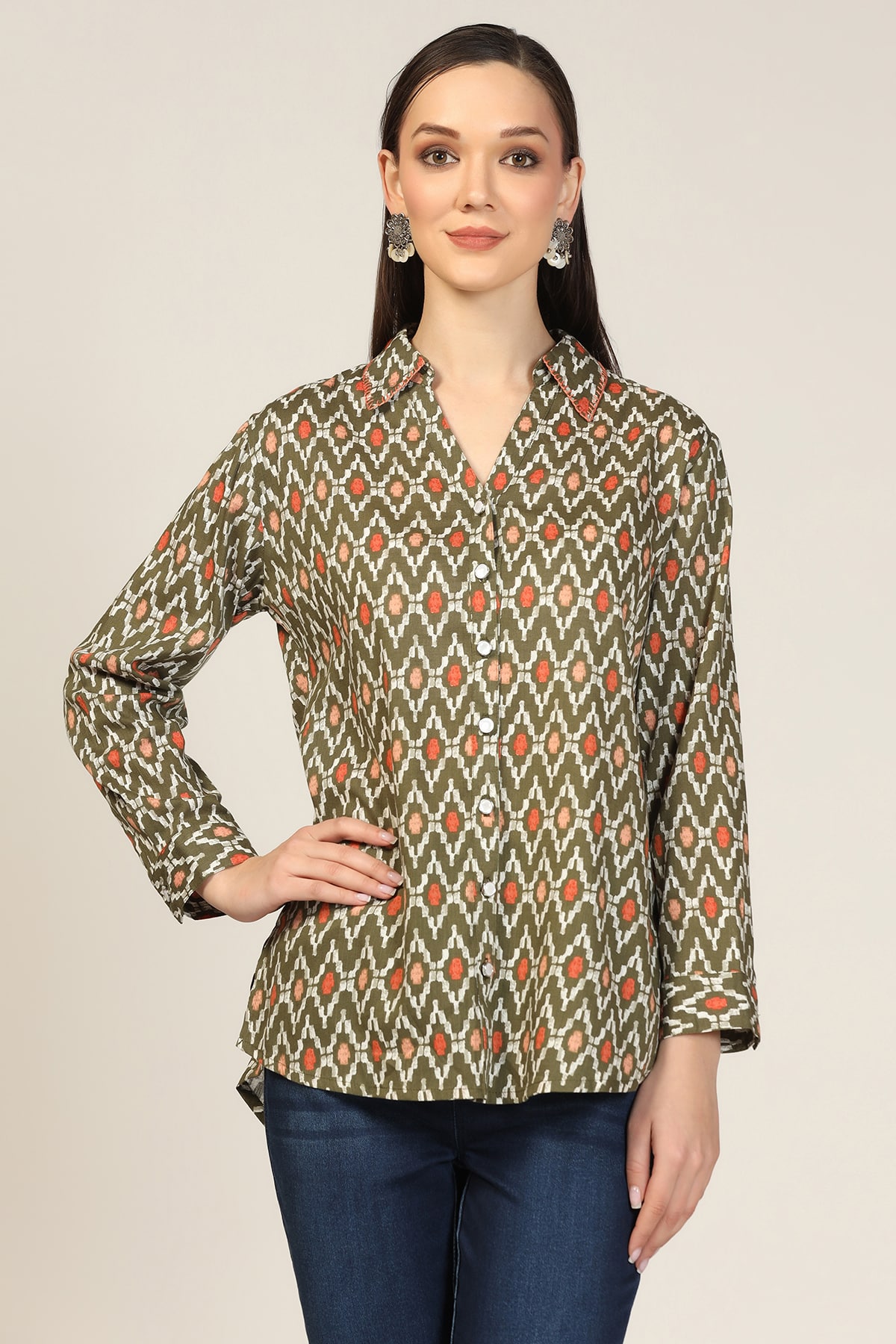 Olive Green Shirt Women