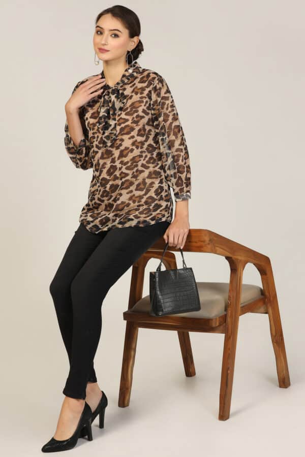 Printed Brown Tops For Women