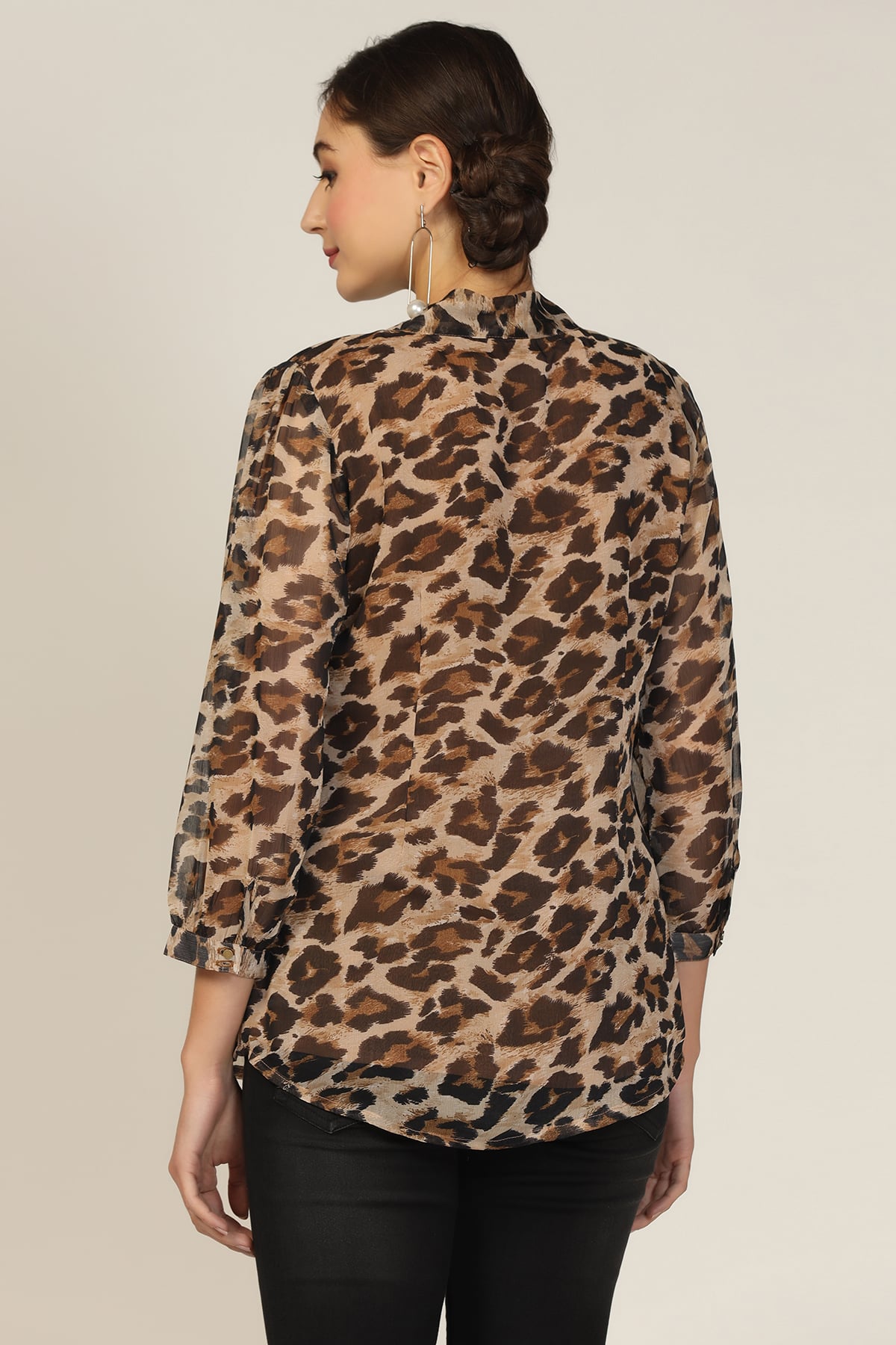 Printed Brown Tops For Women