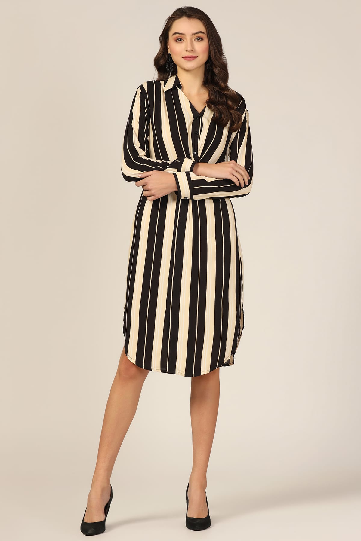 Black And Beige Dress For Women