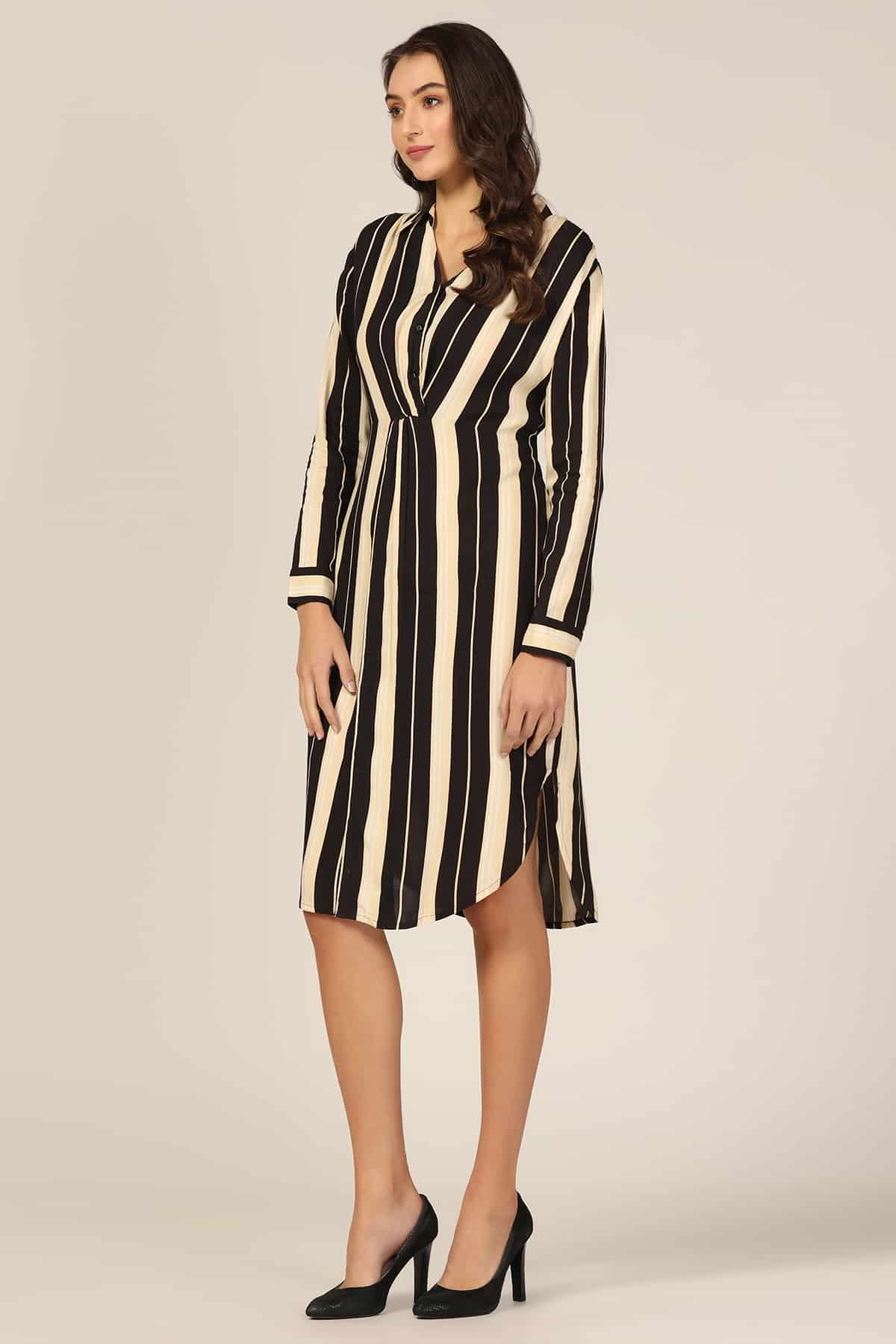 Black And Beige Dress For Women