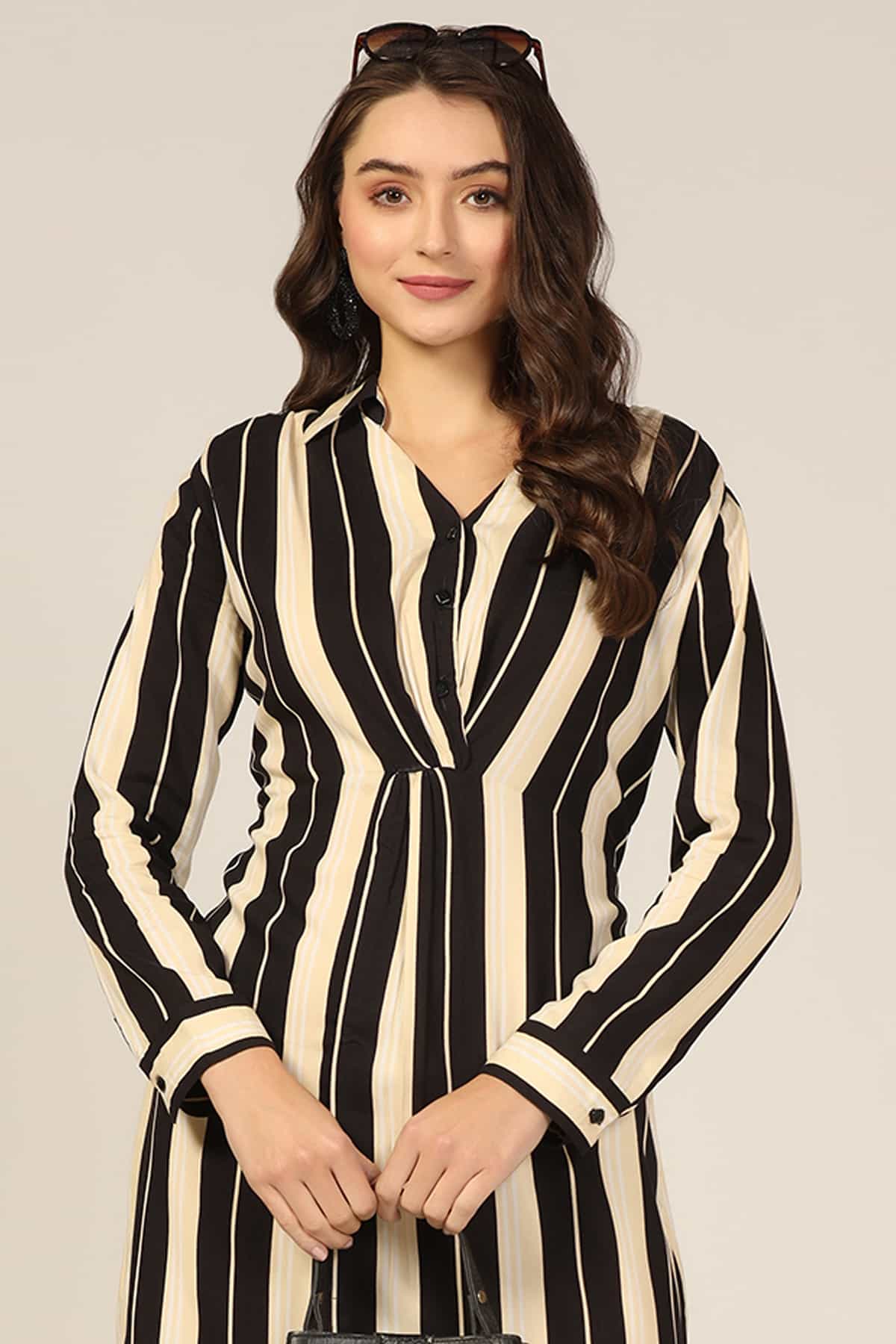 Black And Beige Dress For Women