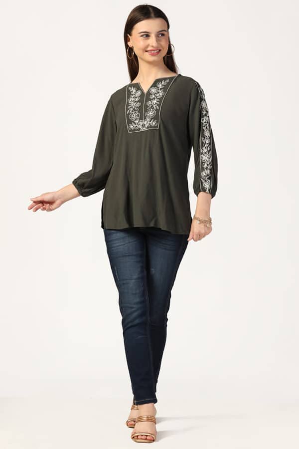 Olive Green Top For Women