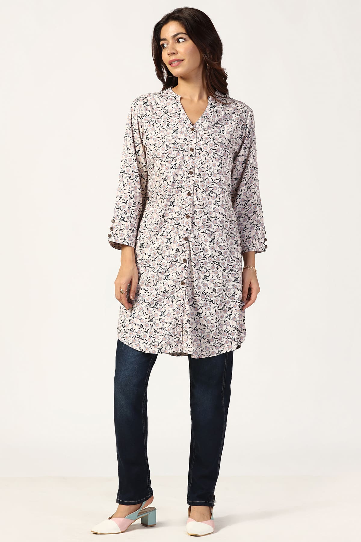 Printed Lavender Tunic For Women