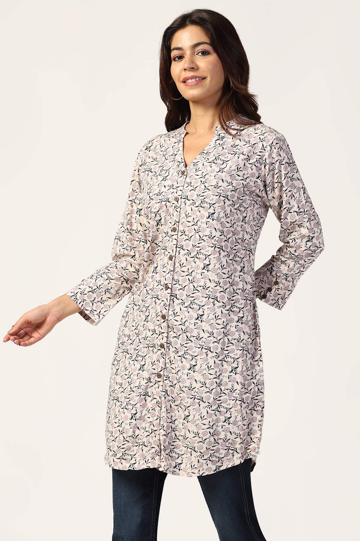 Printed Lavender Tunic For Women