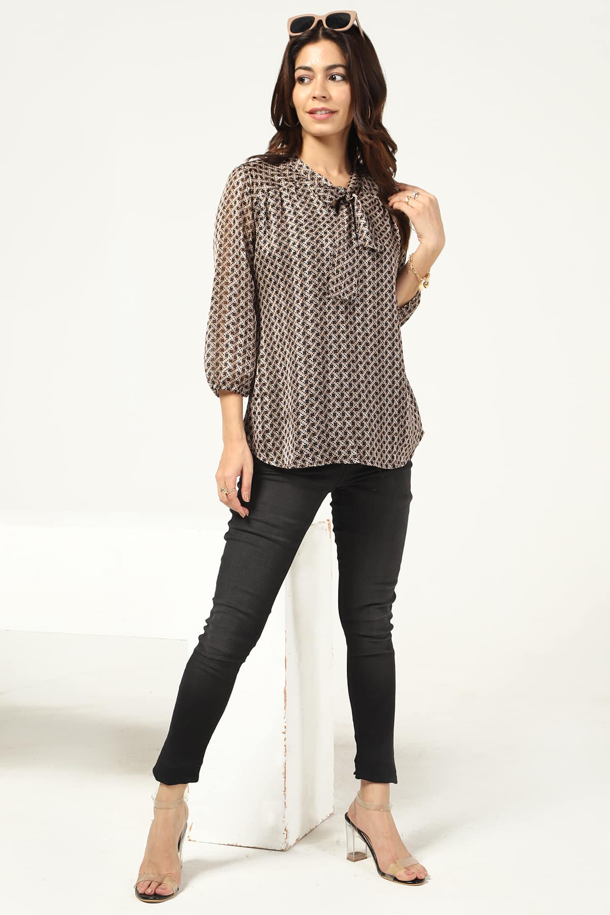 Printed Black Tops For Women