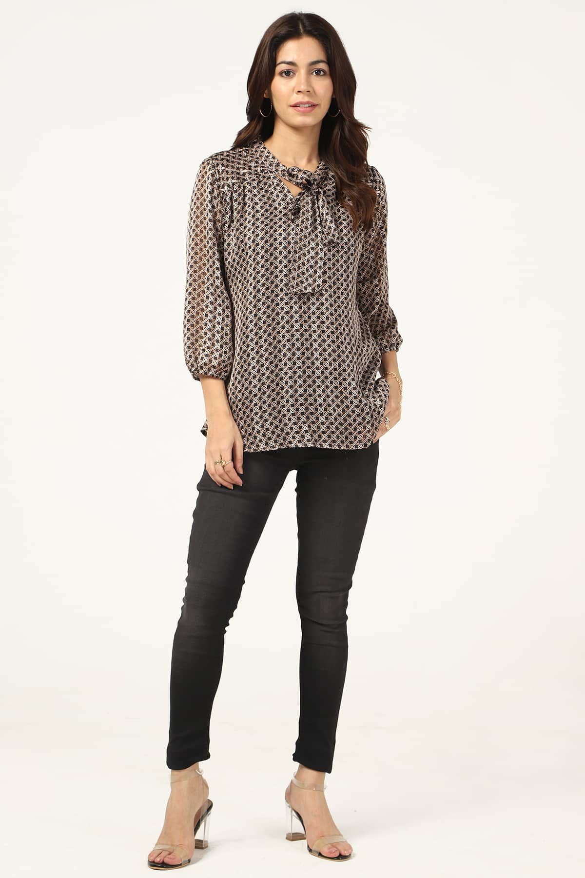 Printed Black Tops For Women