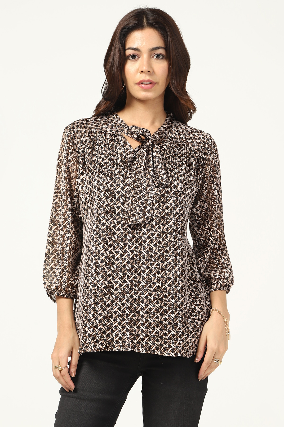 Printed Black Tops For Women