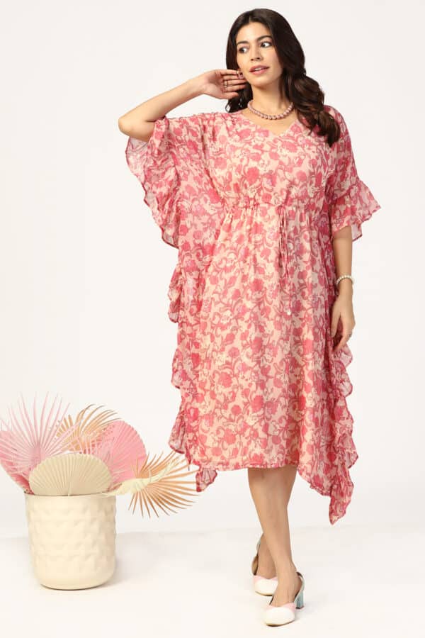 Pink And Peach Kaftan Online For Women