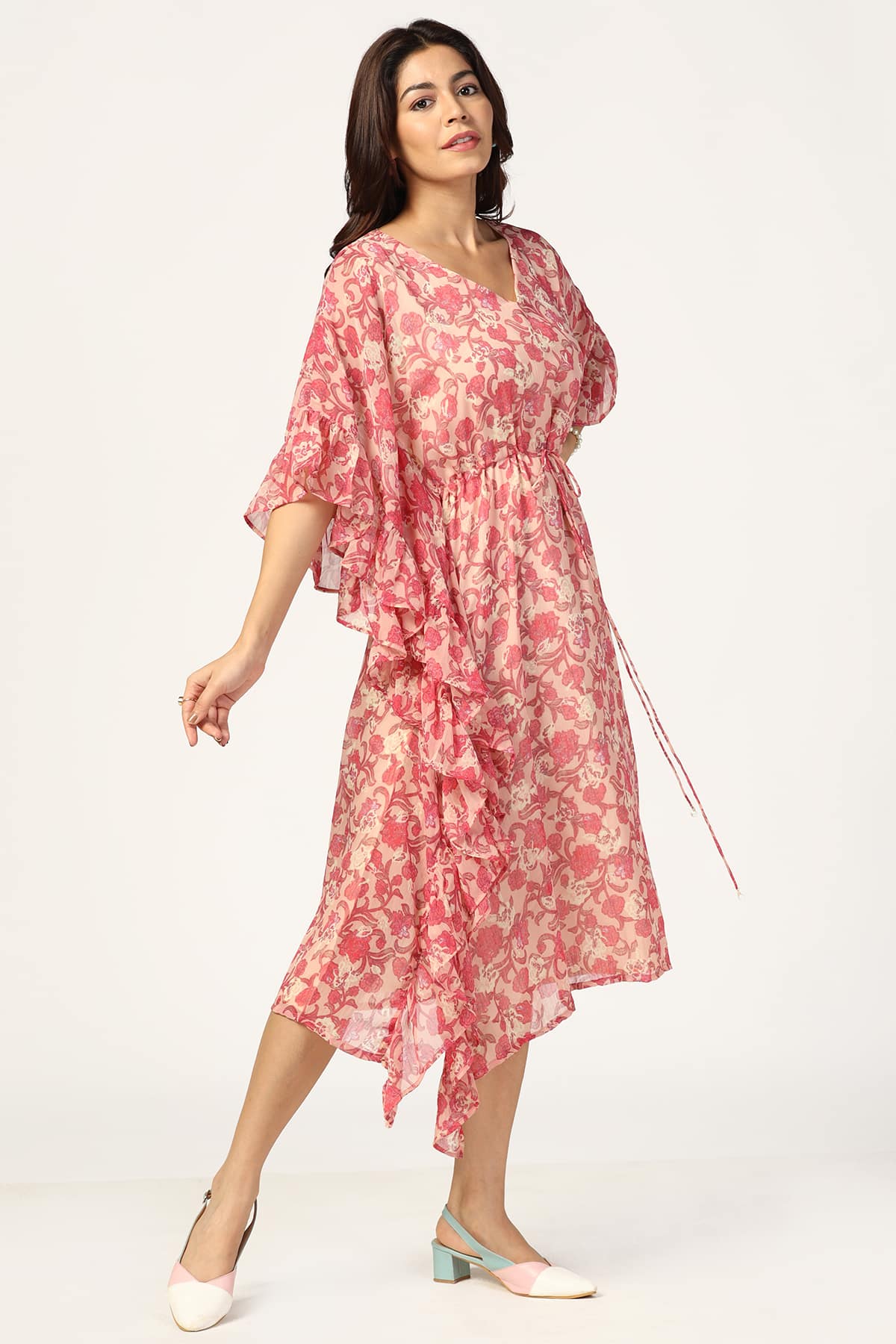Pink And Peach Kaftan Online For Women