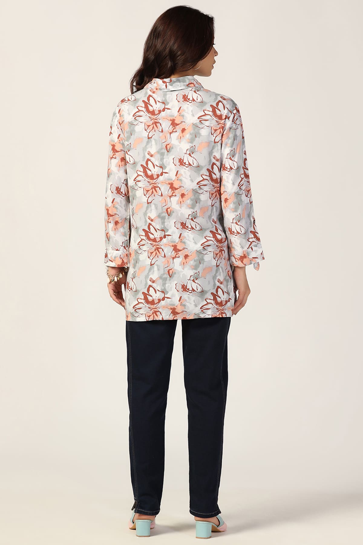 Printed Off White Shirt For Women