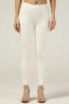 White Slim Fit Pants For Women