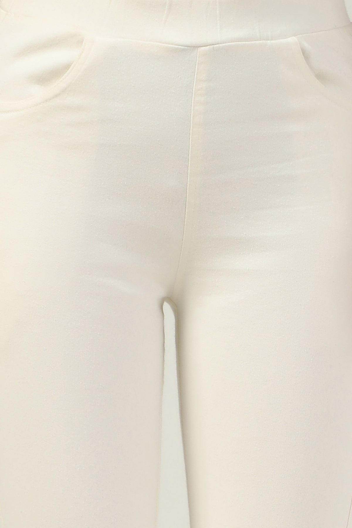 White Slim Fit Pants For Women