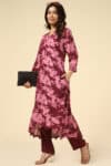 Printed Pink Kurta For Women
