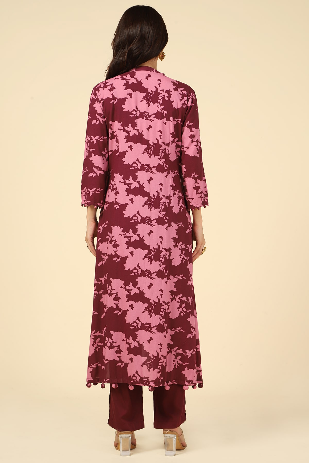 Printed Pink Kurta For Women