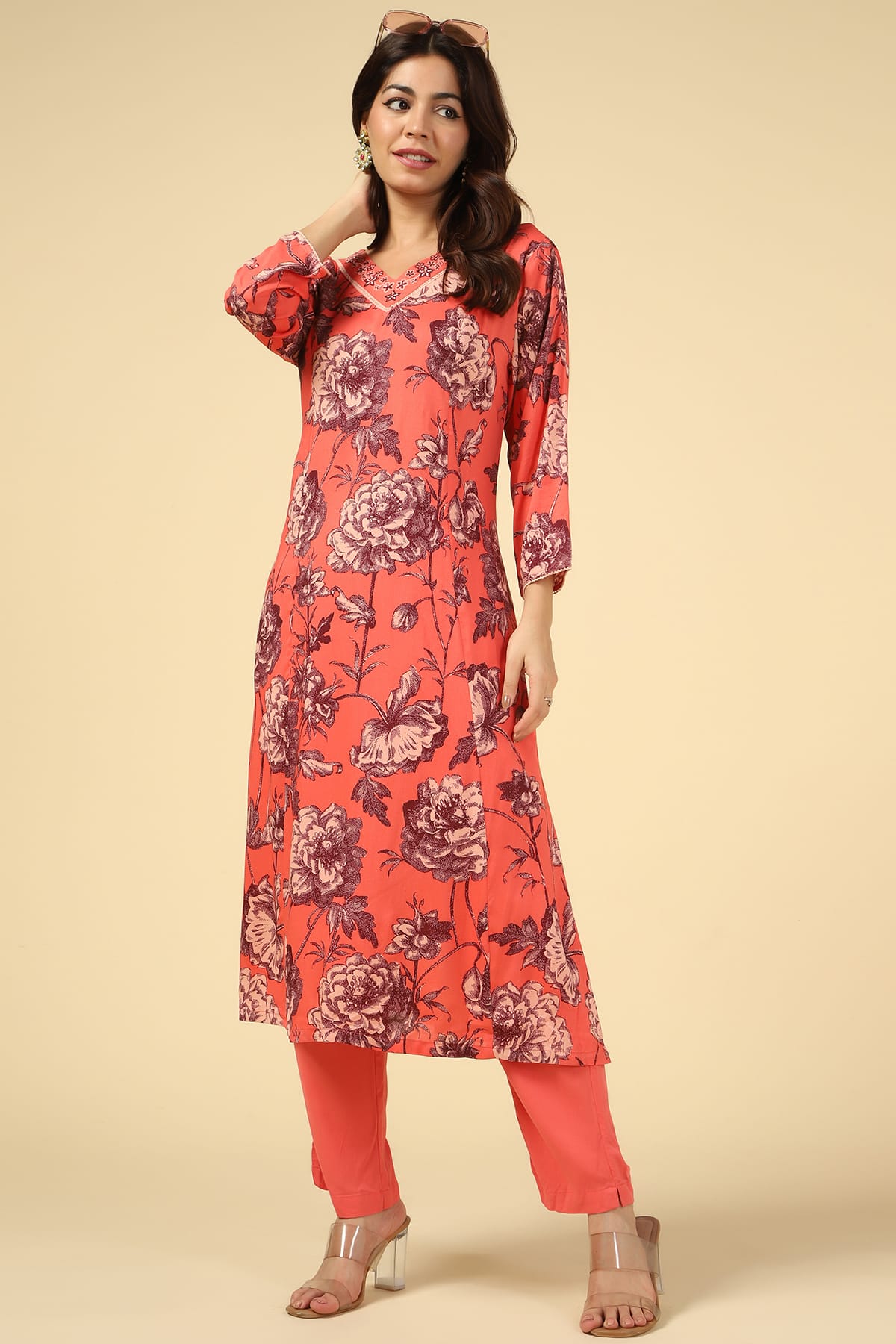 Orange Kurta Womens