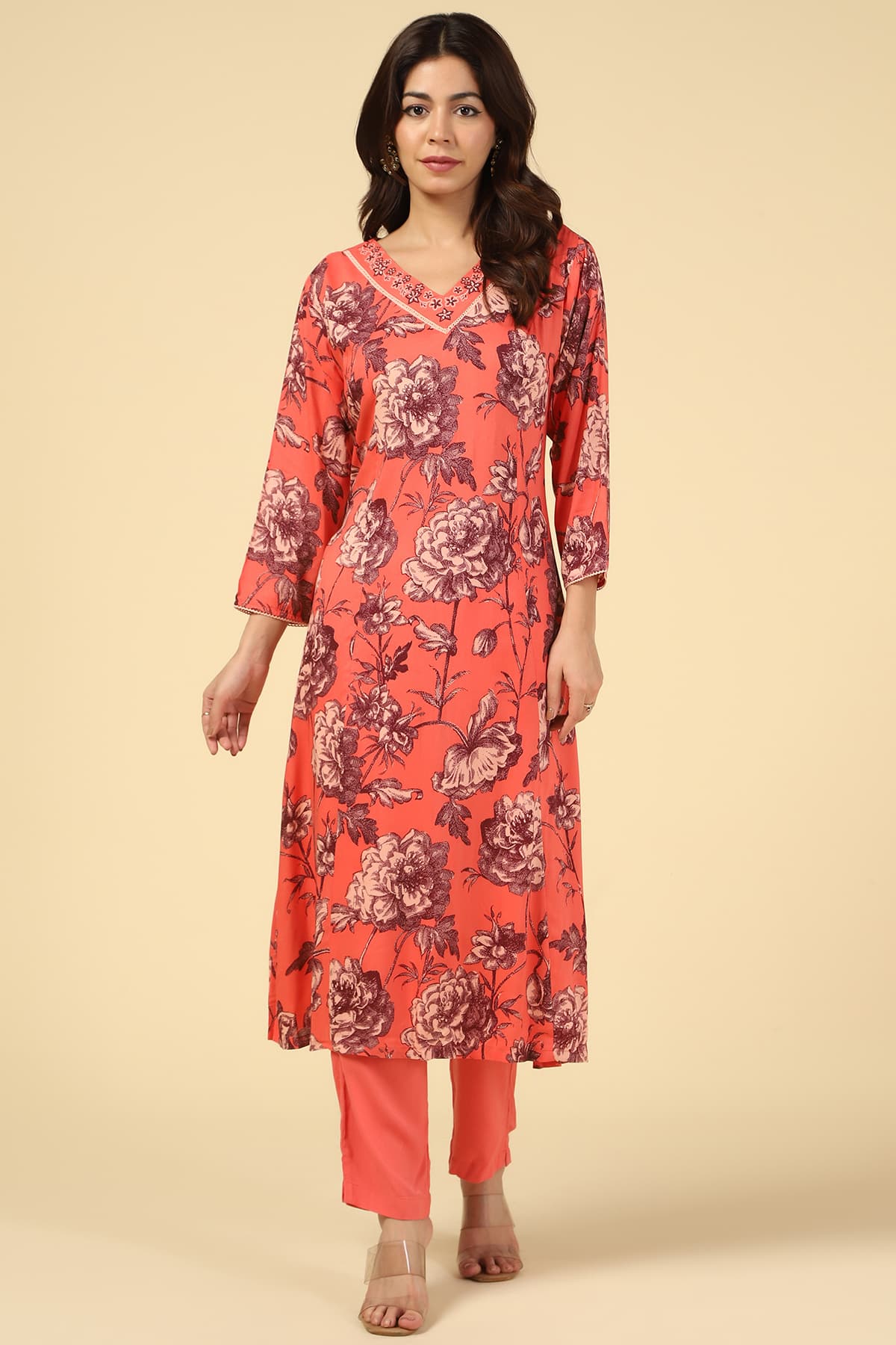 Orange Kurta Womens