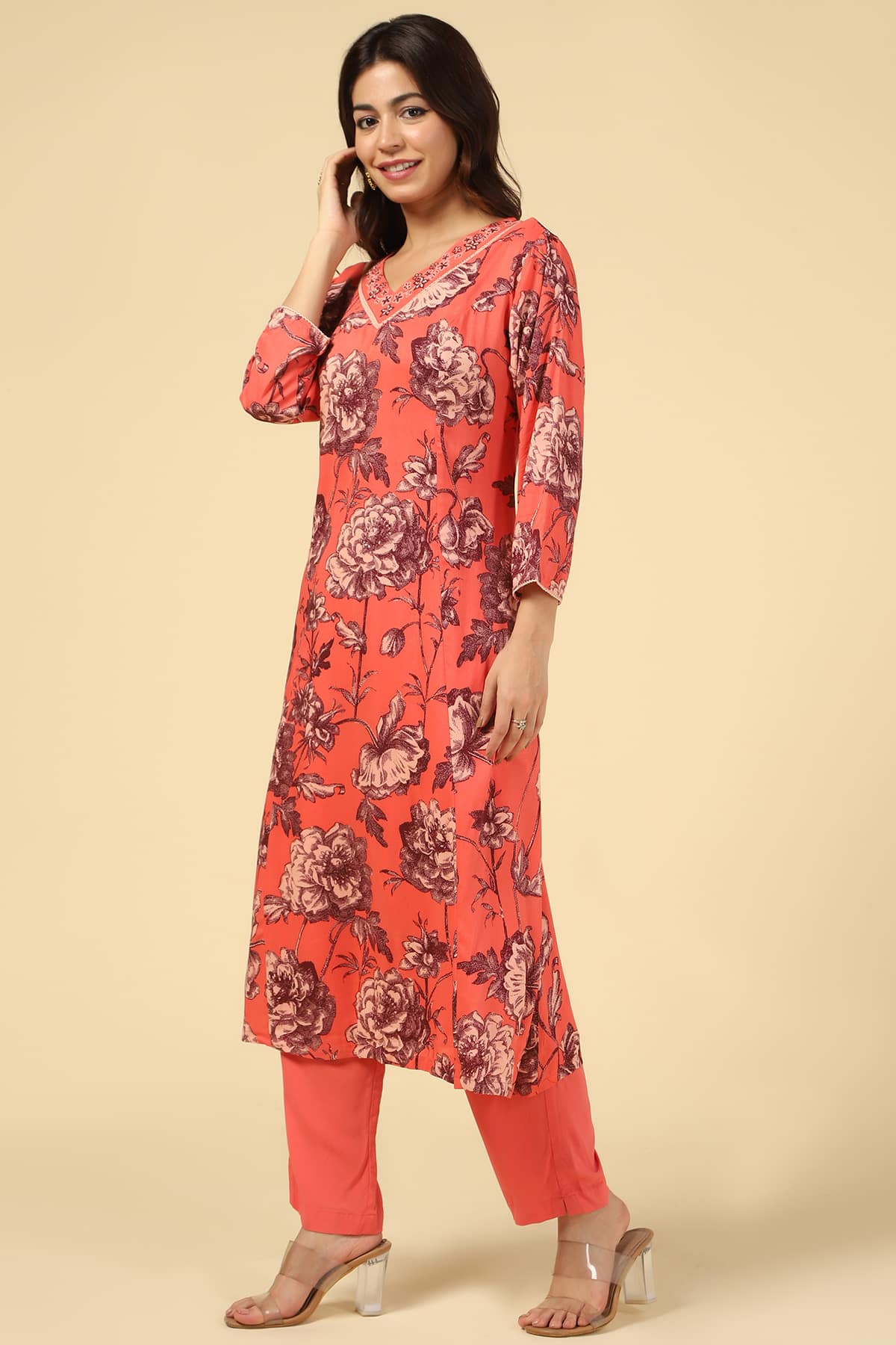 Orange Kurta Womens